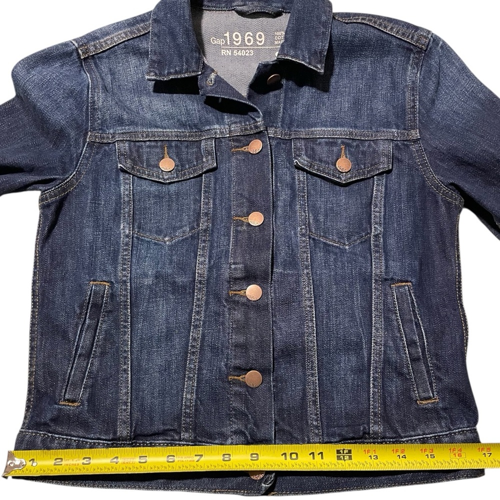 GAP 1969 Classic Denim Jacket dark wash, size S - Picture 7 of 8